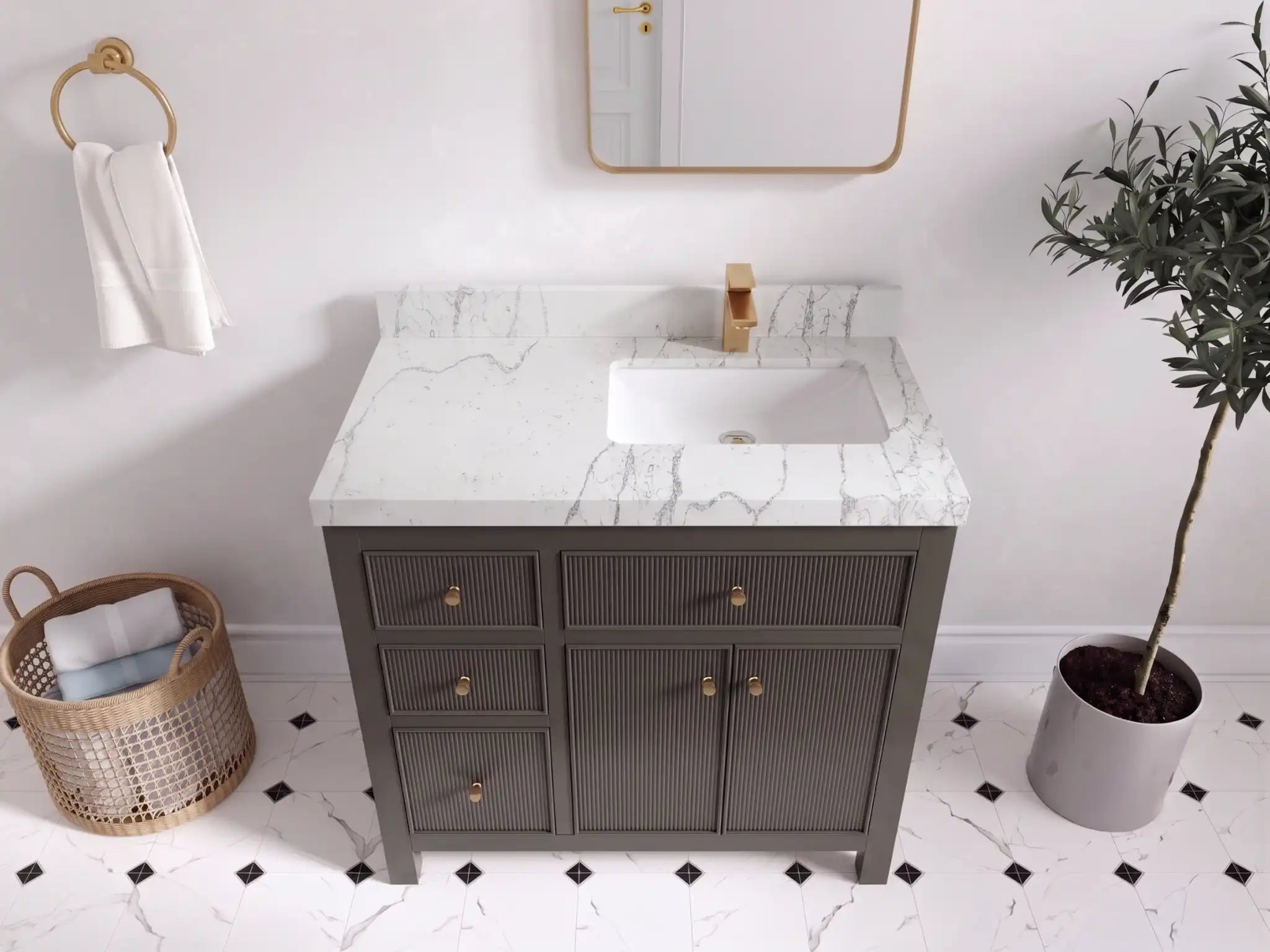 Sonoma 36 in. W x 22 in. D Right Offset Sink Bathroom Vanity