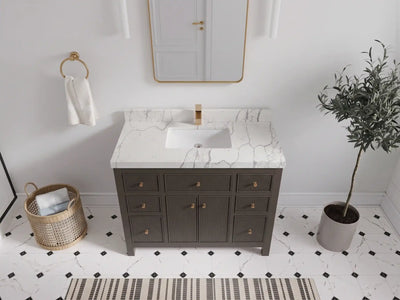 Sonoma 42 in W x 22 in D Free Standing Reeded Single Sink Bathroom Vanity