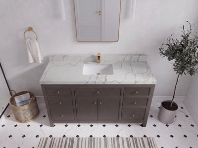Sonoma 60 in W x 22 in D Free Standing Reeded Single Sink Bathroom Vanity
