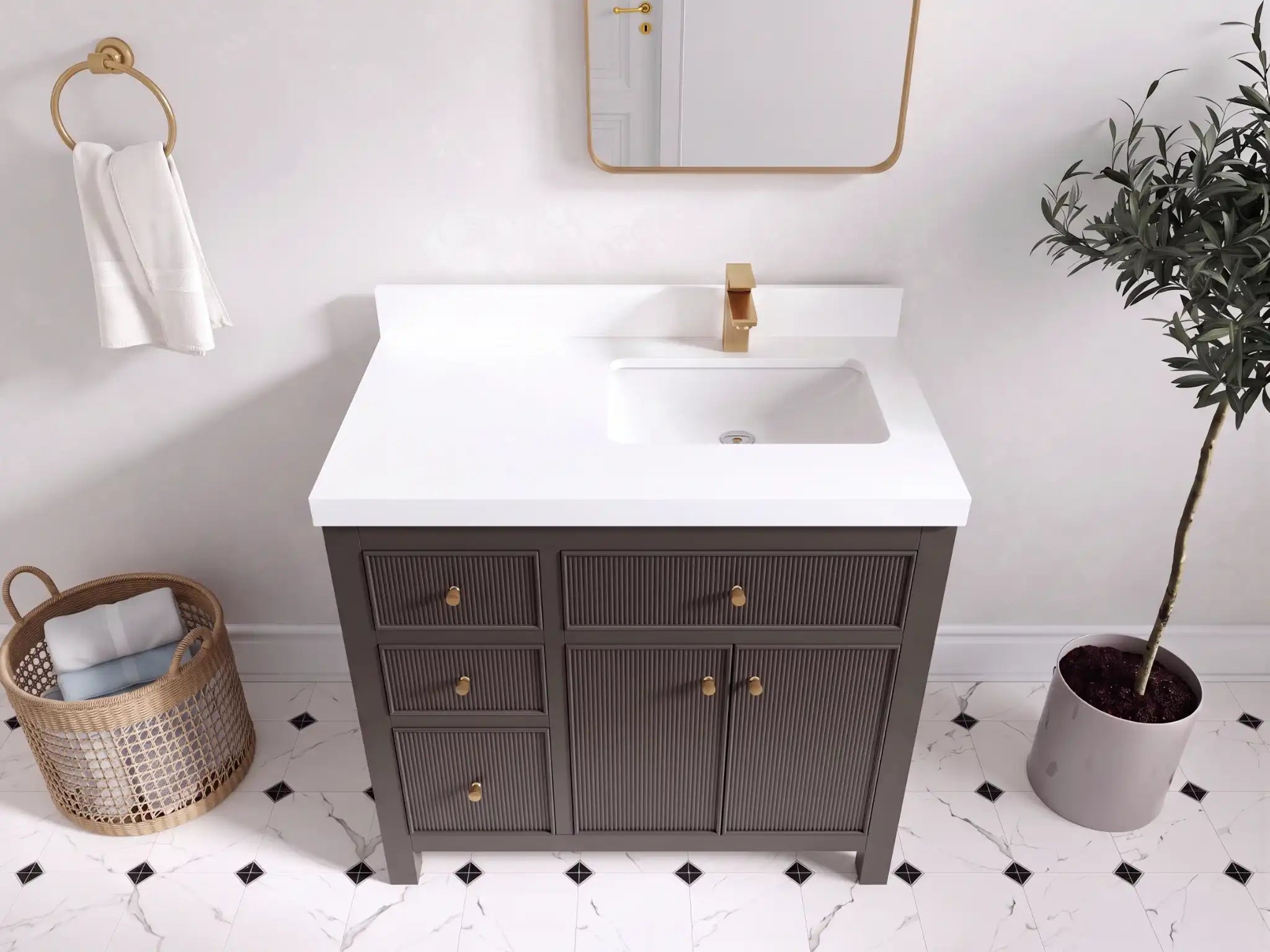 Sonoma 36 in. W x 22 in. D Right Offset Sink Bathroom Vanity