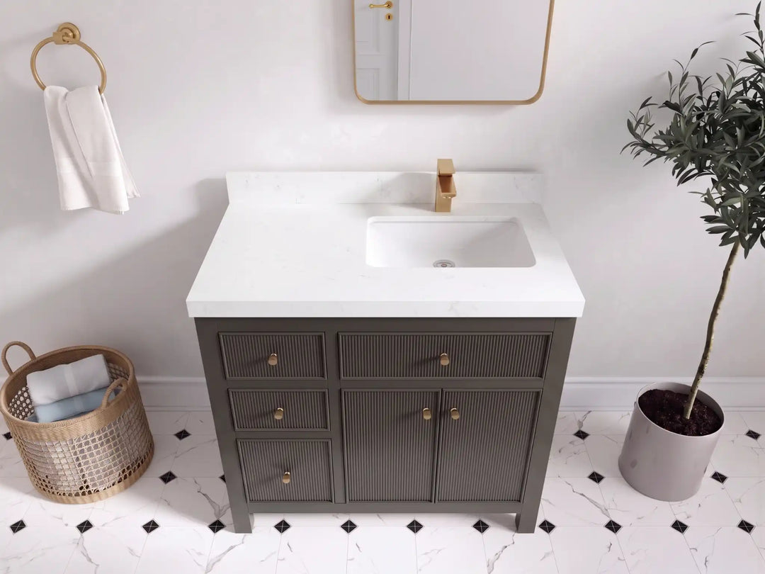 Sonoma 36 in. W x 22 in. D Right Offset Sink Bathroom Vanity | 
              
                Urbane Bronze
                
                  
             - SON_URB_WHQZ_36R - photo №9