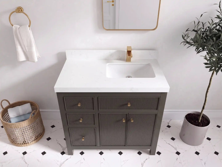 Sonoma 36 in. W x 22 in. D Right Offset Sink Bathroom Vanity - photo 9
