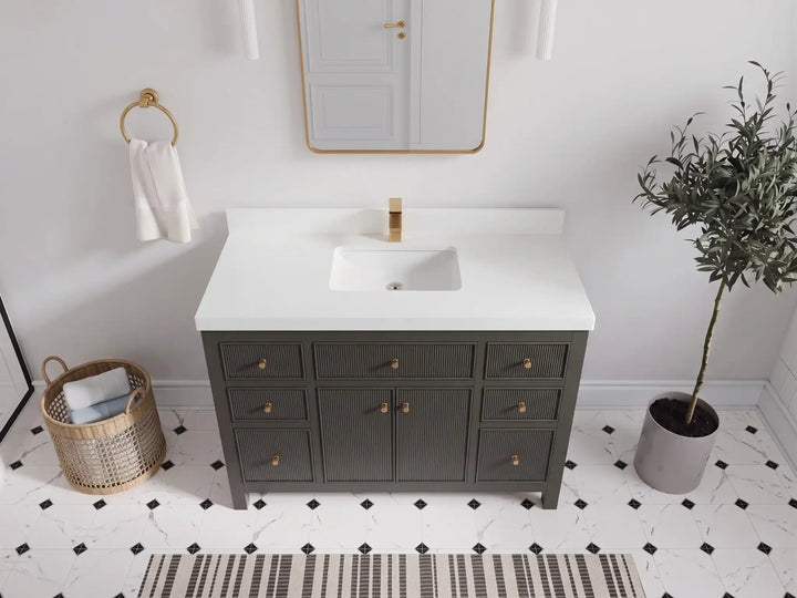 Sonoma 48 in W x 22 in D Free Standing Reeded Single Sink Bathroom Vanity - photo 5