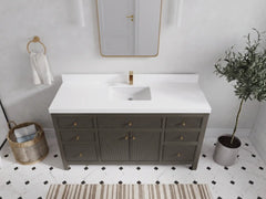 Sonoma 60 in W x 22 in D Free Standing Reeded Single Sink Bathroom Vanity - photo 4