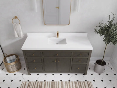 Sonoma 60 in W x 22 in D Free Standing Reeded Single Sink Bathroom Vanity