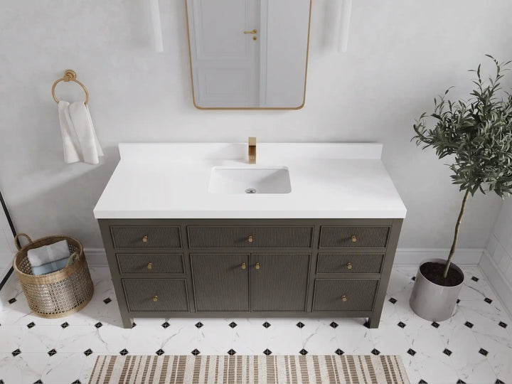 Sonoma 60 in W x 22 in D Free Standing Reeded Single Sink Bathroom Vanity - photo 4