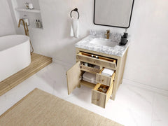 Sonoma White Oak 30 in. W x 22 in. D Single Sink Reeded Bathroom Vanity - photo 3