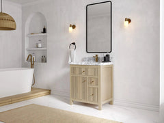 Sonoma White Oak 30 in. W x 22 in. D Single Sink Reeded Bathroom Vanity - photo 2
