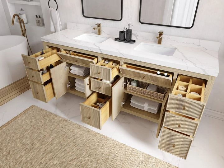 Sonoma White Oak 84 in. W x 22 in. D Double Sink Bathroom Vanity - photo 3