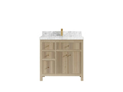 Sonoma White Oak 36 in. W x 22 in. D Center Sink Reeded Bathroom Vanity - photo 11