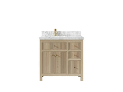 Sonoma White Oak 36 in. W x 22 in. D Left Offset Sink Reeded Bathroom Vanity - photo 11