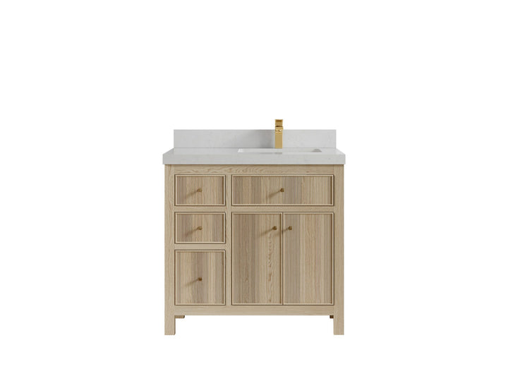 Sonoma White Oak 36 in. W x 22 in. D Right Offset Sink Bathroom Vanity - photo 12