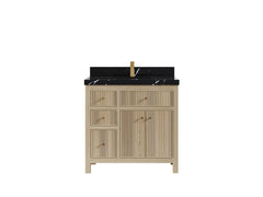 Sonoma White Oak 36 in. W x 22 in. D Center Sink Reeded Bathroom Vanity - photo 6