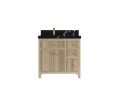 Sonoma White Oak 36 in. W x 22 in. D Left Offset Sink Reeded Bathroom Vanity - photo 6