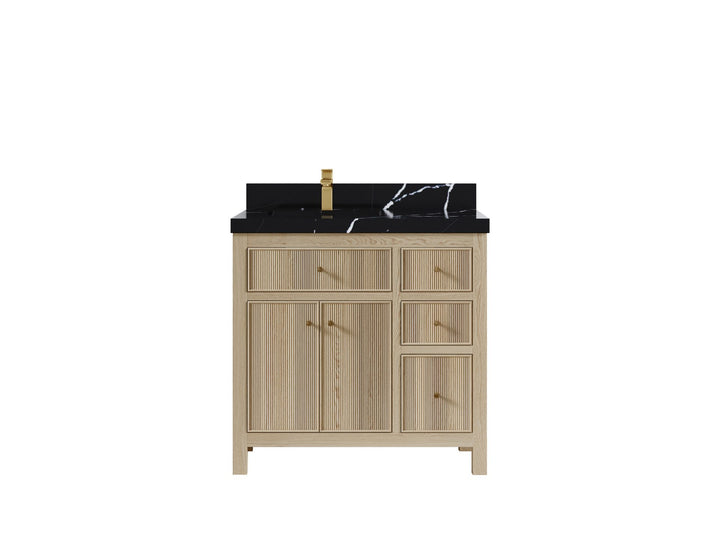 Sonoma White Oak 36 in. W x 22 in. D Left Offset Sink Bathroom Vanity - photo 6