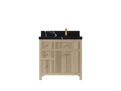 Sonoma White Oak 36 in. W x 22 in. D Right Offset Sink Reeded Bathroom Vanity - photo 6