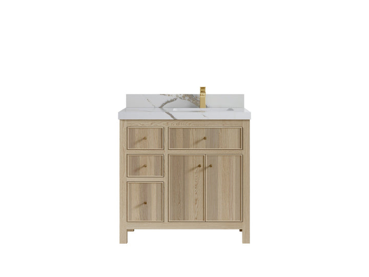 Sonoma White Oak 36 in. W x 22 in. D Right Offset Sink Bathroom Vanity - photo 7