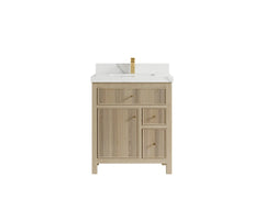 Sonoma White Oak 30 in. W x 22 in. D Single Sink Reeded Bathroom Vanity - photo 1