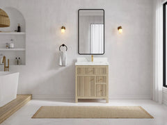 Sonoma White Oak 30 in. W x 22 in. D Single Sink Reeded Bathroom Vanity - photo 4