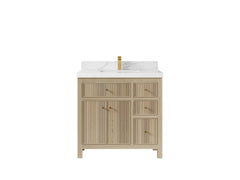 Sonoma White Oak 36 in. W x 22 in. D Center Sink Bathroom Vanity - photo 1