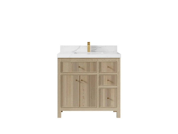 Sonoma White Oak 36 in. W x 22 in. D Center Sink Bathroom Vanity - photo 1