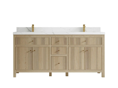 Sonoma Oak 72 in. W x 22 in. D Double Sink Bathroom Vanity in Dark Natural with countertop