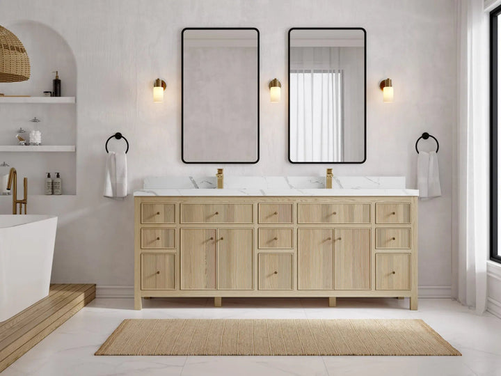 Sonoma White Oak 84 in. W x 22 in. D Double Sink Bathroom Vanity - photo 4
