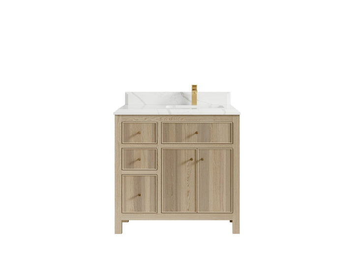 Sonoma White Oak 36 in. W x 22 in. D Right Offset Sink Bathroom Vanity - photo 13