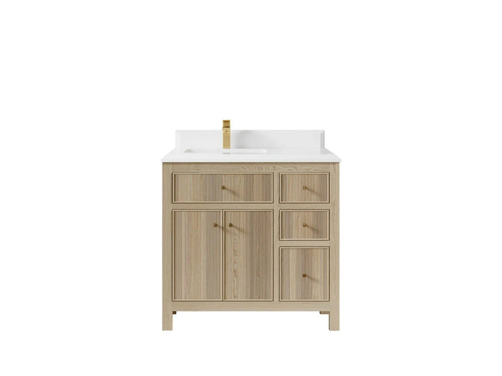 Sonoma White Oak 36 in. W x 22 in. D Left Offset Sink Bathroom Vanity - photo 15