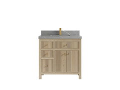 Sonoma White Oak 36 in. W x 22 in. D Center Sink Reeded Bathroom Vanity - photo 18