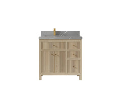 Sonoma White Oak 36 in. W x 22 in. D Left Offset Sink Reeded Bathroom Vanity - photo 18