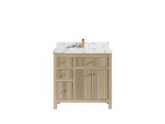 Sonoma White Oak 36 in. W x 22 in. D Center Sink Reeded Bathroom Vanity - photo 20