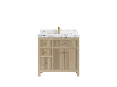 Sonoma White Oak 36 in. W x 22 in. D Center Sink Reeded Bathroom Vanity - photo 21
