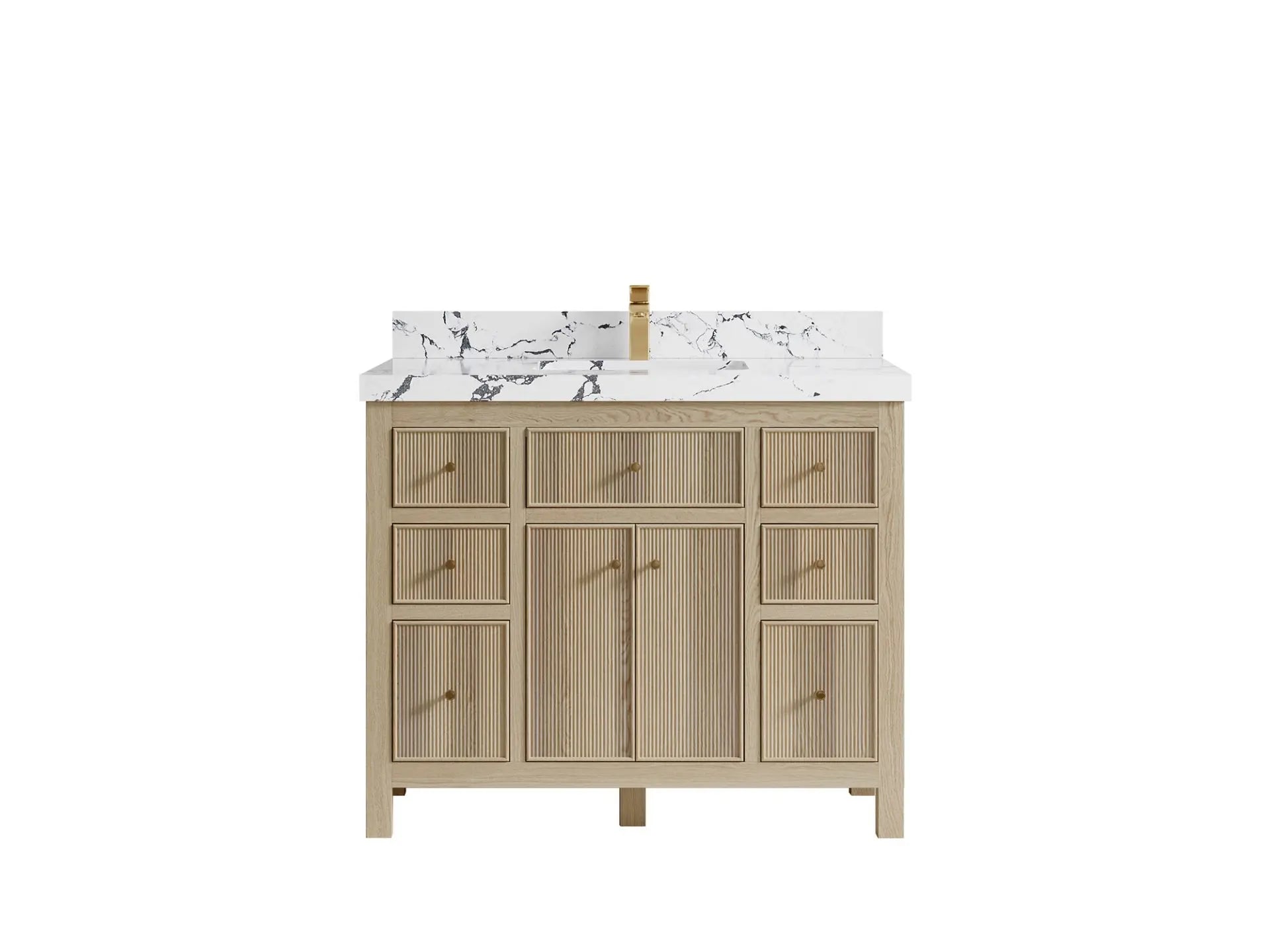 Sonoma Oak 42 in. W x 22 in. D Single Sink Bathroom Vanity in Dark Natural with 2 in. Viola Night Quartz Countertop