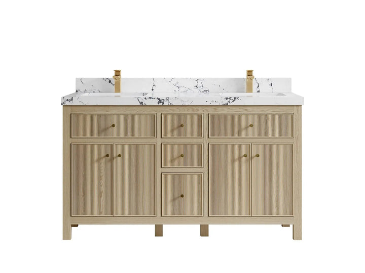 Sonoma White Oak 60 in. W x 22 in. D Double Sink Bathroom Vanity - photo 21