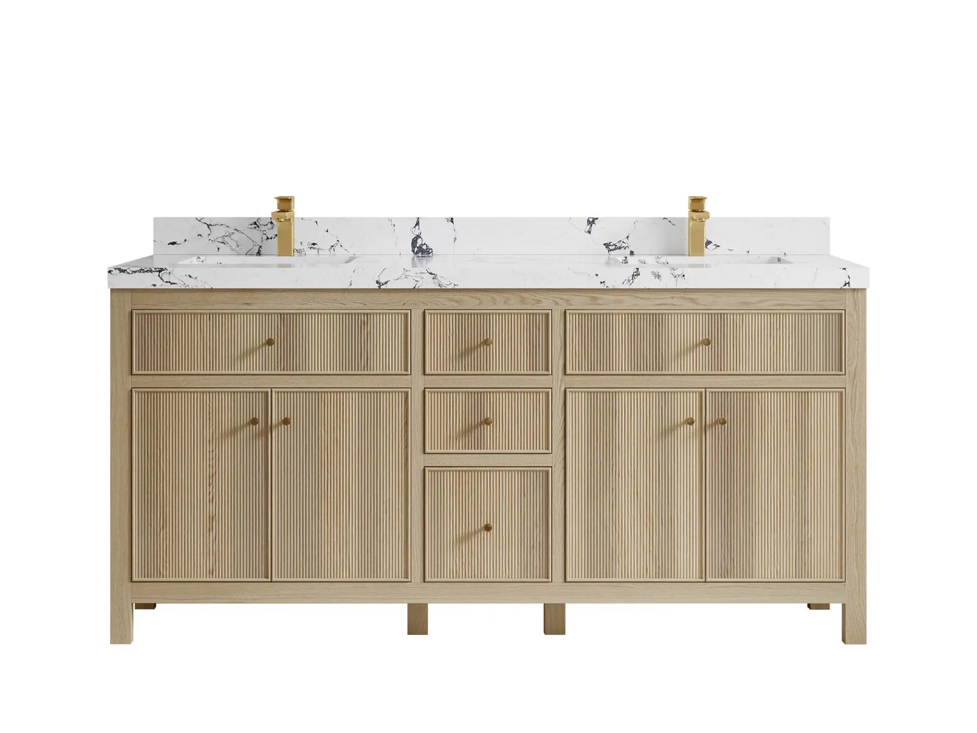 Sonoma Oak 72 in. W x 22 in. D Double Sink Bathroom Vanity in Dark Natural with 2 in. Viola Night Quartz Countertop