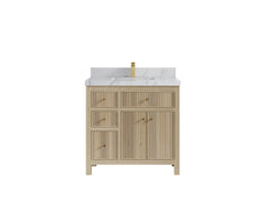 Sonoma White Oak 36 in. W x 22 in. D Center Sink Reeded Bathroom Vanity - photo 22
