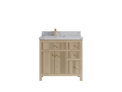 Sonoma White Oak 36 in. W x 22 in. D Left Offset Sink Reeded Bathroom Vanity - photo 22
