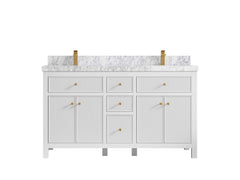 Sonoma 60 in W x 22 in D Free Standing Reeded Double Sink Bathroom Vanity - photo 13