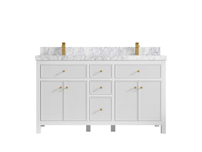 Sonoma 60 in W x 22 in D Free Standing Reeded Double Sink Bathroom Vanity