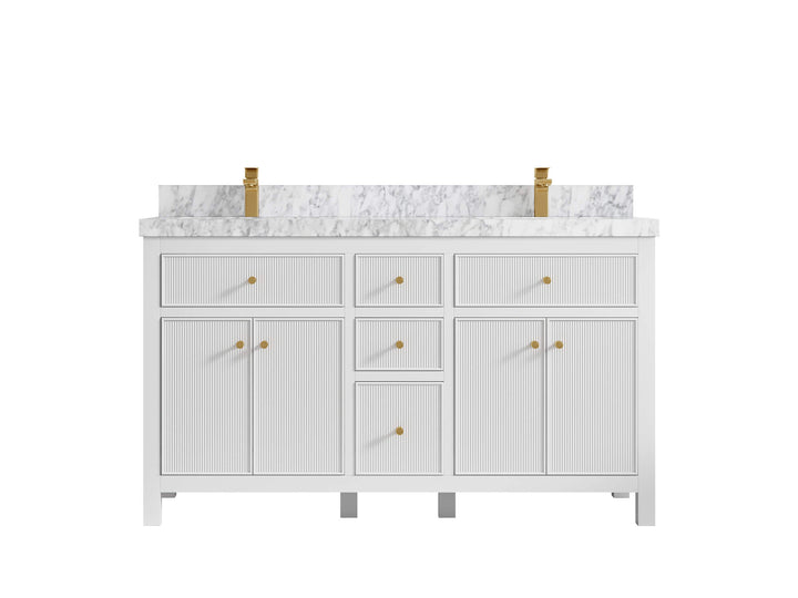 Sonoma 60 in W x 22 in D Free Standing Reeded Double Sink Bathroom Vanity - photo 13
