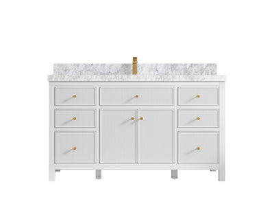 Sonoma 60 in W x 22 in D Free Standing Reeded Single Sink Bathroom Vanity