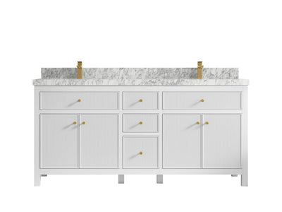 Sonoma 72 in W x 22 in D Free Standing Reeded Double Sink Bathroom Vanity