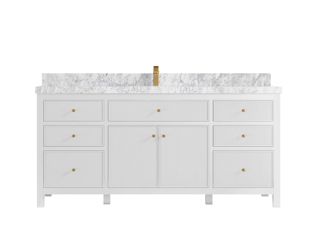 Sonoma 72 in W x 22 in D Free Standing Reeded Single Sink Bathroom Vanity