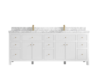 Sonoma 84 in W x 22 in D Free Standing Reeded Double Sink Bathroom Vanity