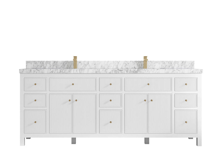 Sonoma 84 in W x 22 in D Free Standing Reeded Double Sink Bathroom Vanity - photo 12