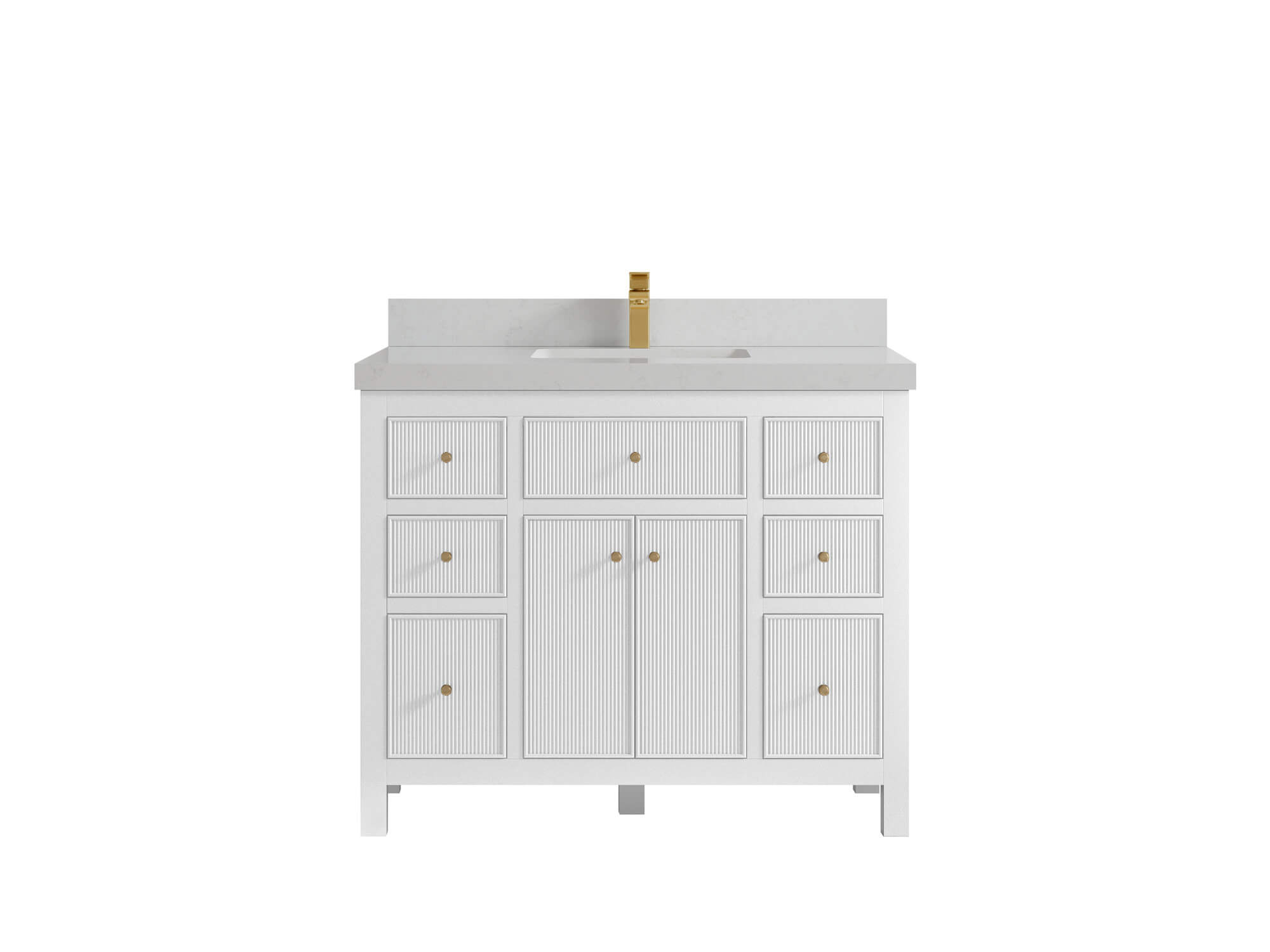 Sonoma 42 in. W x 22 in. D Single Sink Bathroom Vanity in White with 2 in. Carrara Quartz Countertop