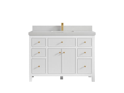 Sonoma 48 in. W x 22 in. D Single Sink Bathroom Vanity in White with 2 in. Carrara Quartz Countertop