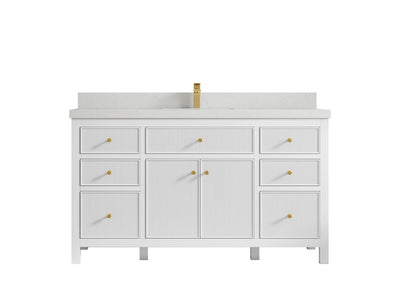 Sonoma 60 in W x 22 in D Free Standing Reeded Single Sink Bathroom Vanity