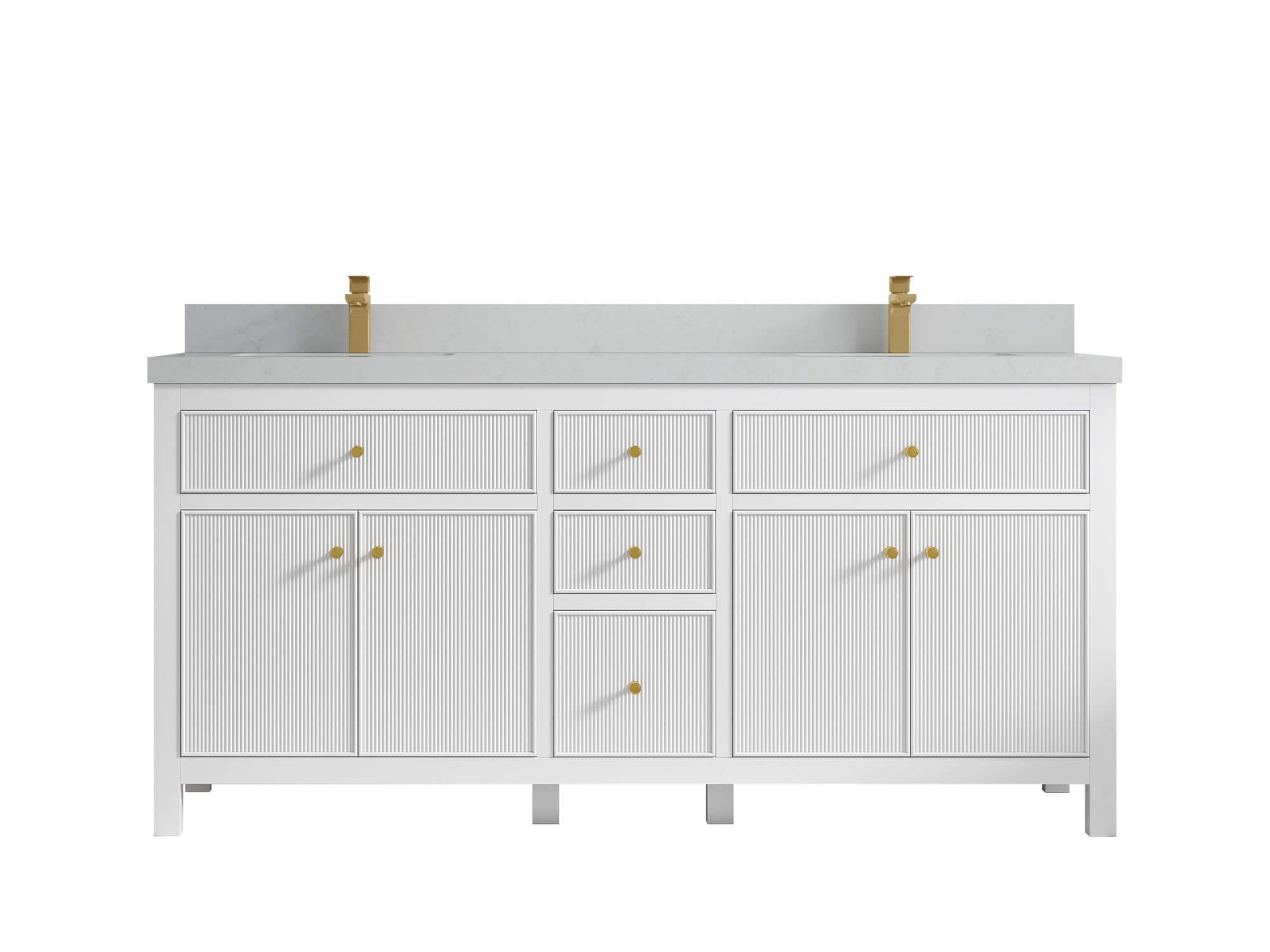 Sonoma 72 in W x 22 in D Free Standing Reeded Double Sink Bathroom Vanity